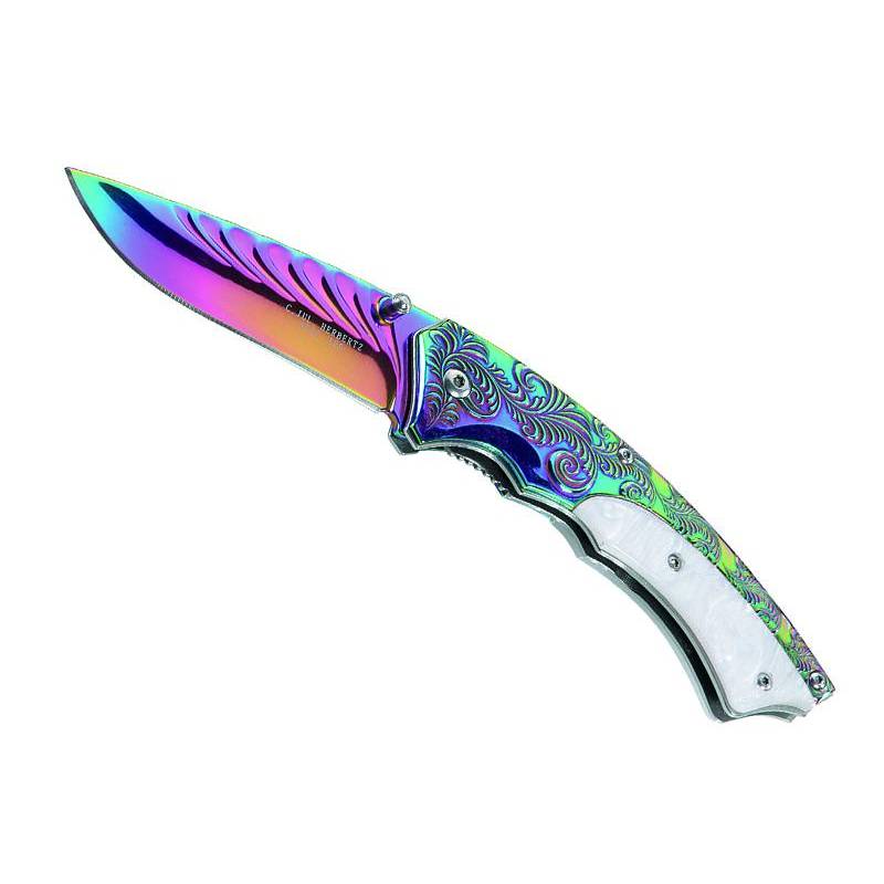 Herbertz COUTEAU HERBERTZ INOX/ACRYLIQUE 12 CM ARC-EN-CIEL INOX