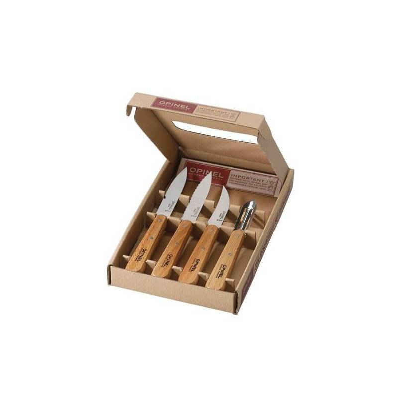 Opinel Coffret 4 couteaux manche hêtre 958