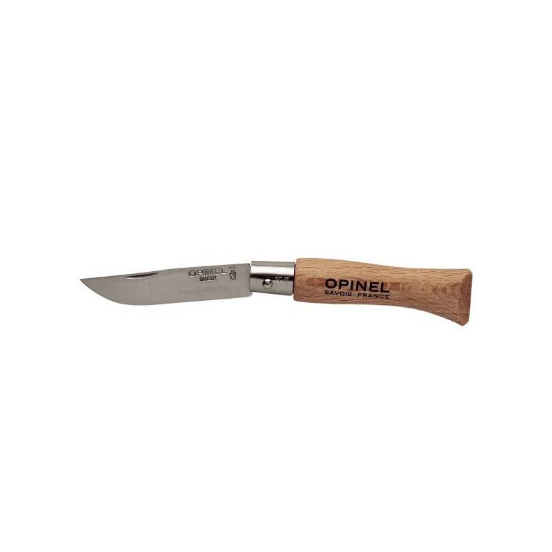 Opinel Couteau fermant Tradition, lame acier inoxydable virole fixe, manche hêtre n°4I 952.04