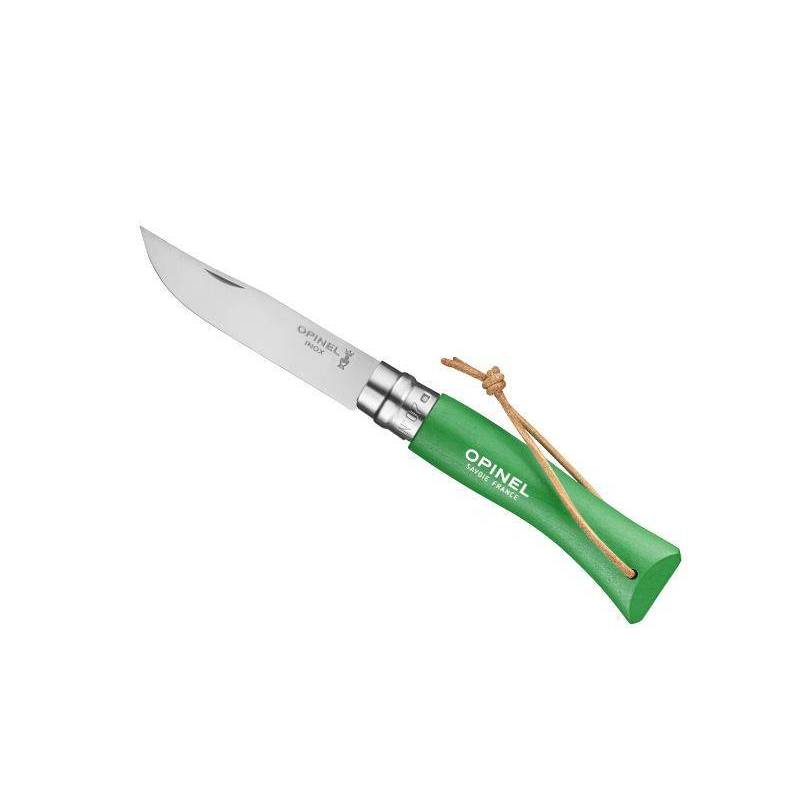 Opinel 7 VRI VERT PRAIRIE + LIEN BAROUDEUR