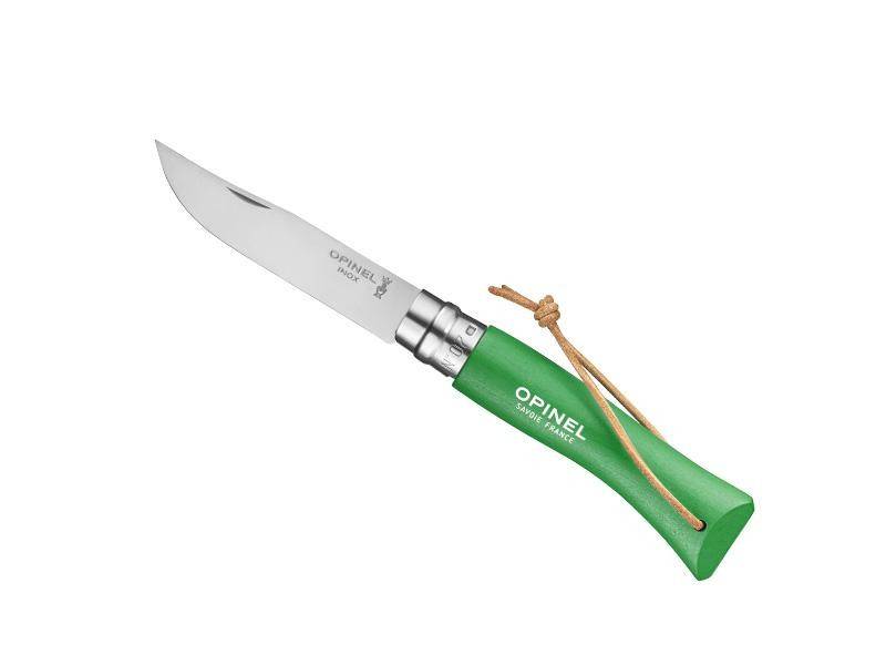 Opinel 7 VRI VERT PRAIRIE + LIEN BAROUDEUR