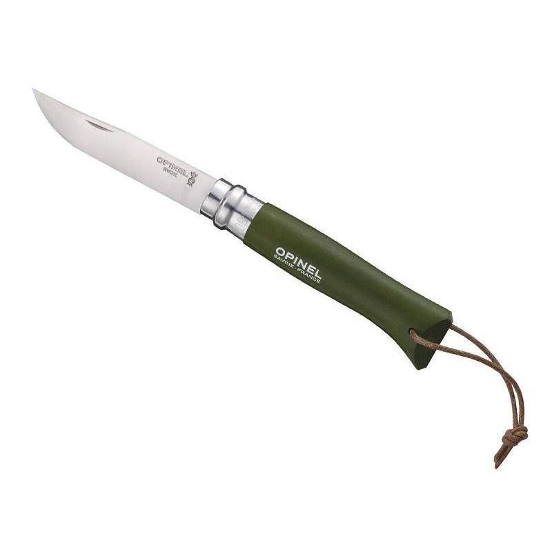 Opinel 8 VRI KAKI + LIEN BAROUDEUR