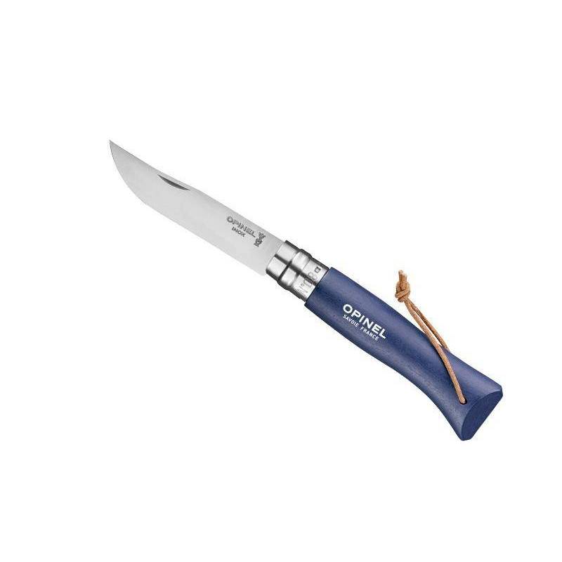 Opinel 8 VRI BLEU FONCE + LIEN BAROUDEUR