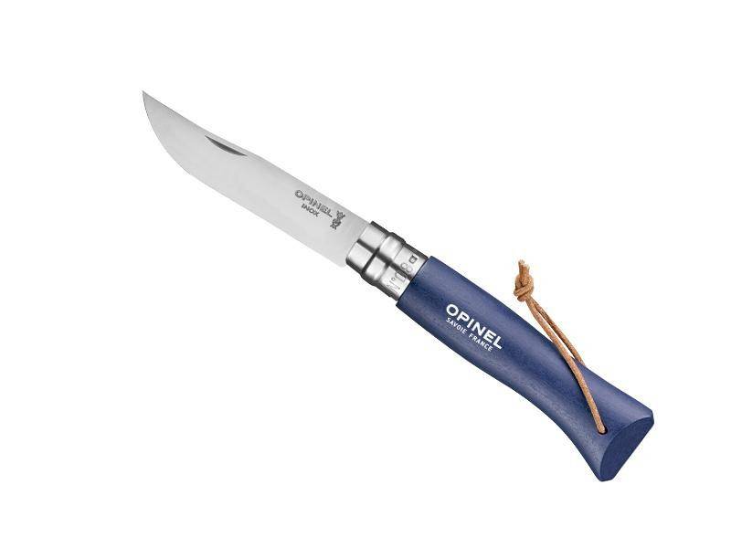 Opinel 8 VRI BLEU FONCE + LIEN BAROUDEUR