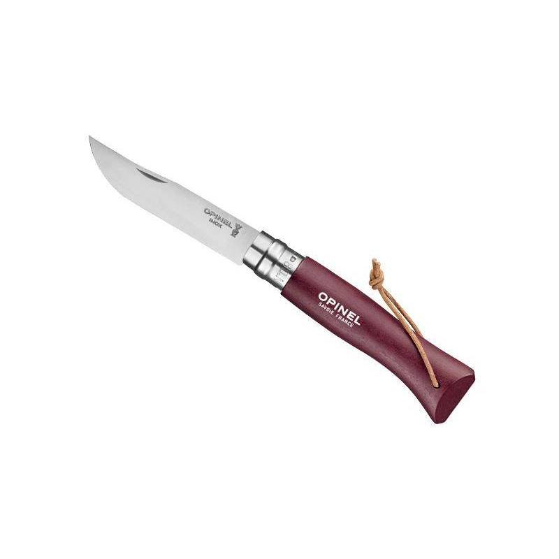Opinel 8 VRI GRENAT + LIEN BAROUDEUR