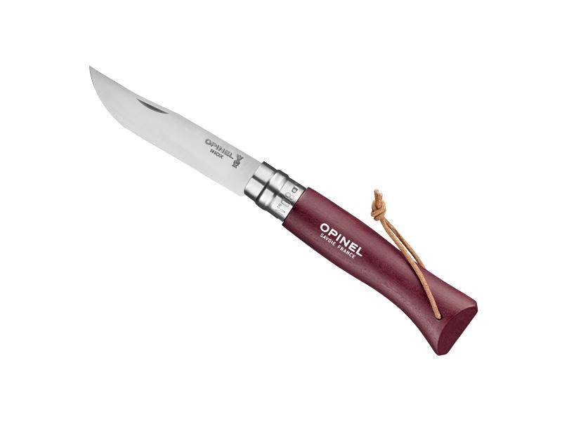 Opinel 8 VRI GRENAT + LIEN BAROUDEUR