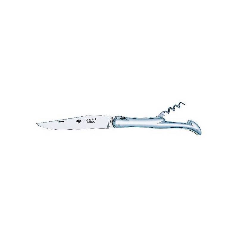 Laguiole Couteau eco 212 lame acier manche tout inox