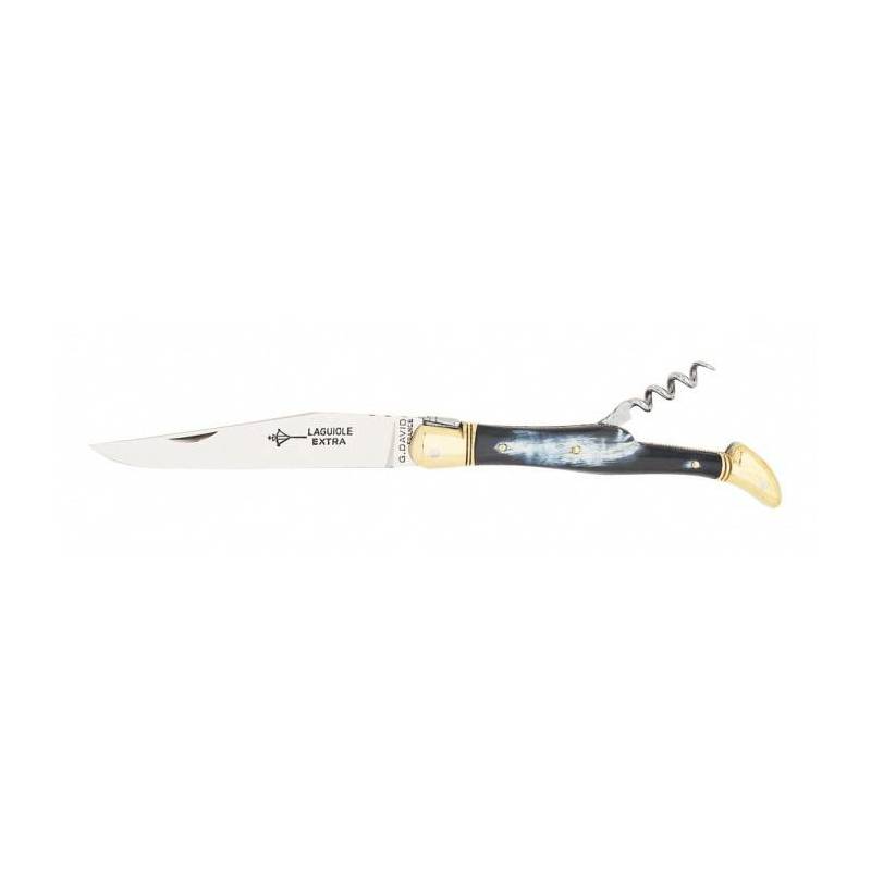 Laguiole Couteau tire bouchon intégré, lame acier manche en corne