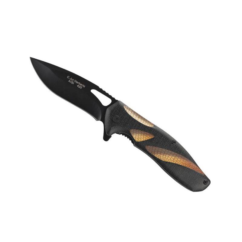 Herbertz COUTEAU HERBERTZ ALU NOIR MOTIF ECAILLE 11,5 CM INOX