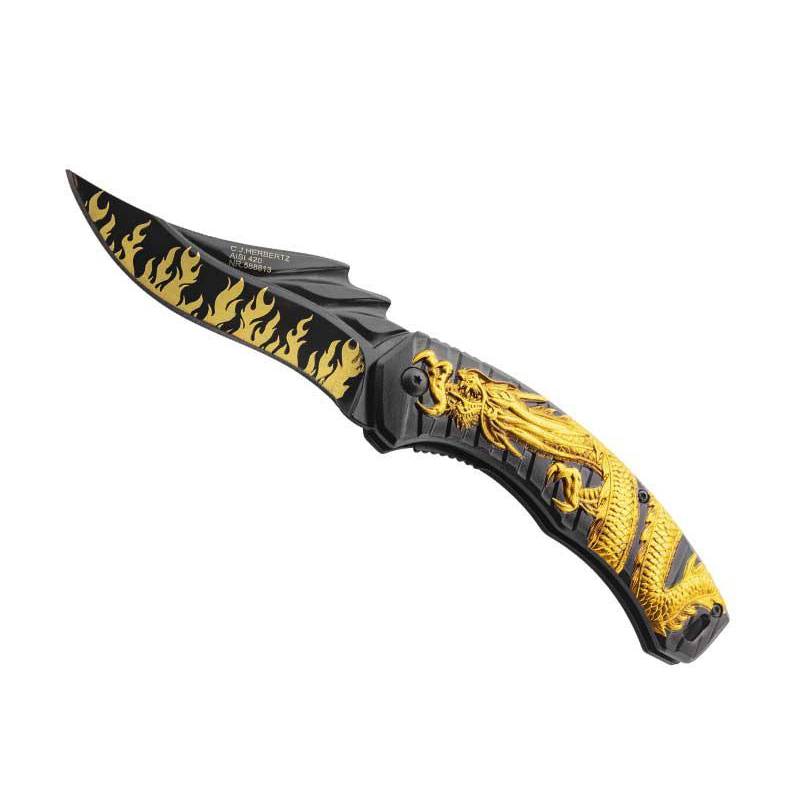 Herbertz COUTEAU HERBERTZ DRAGON ALU NOIR 12,5CM INOX