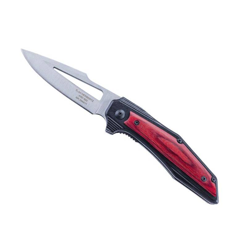 Herbertz Couteau Alu Noir/Pakka 11cm Inox