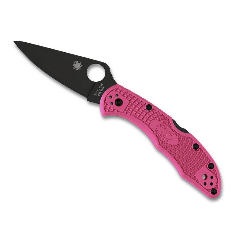 Spyderco Couteau Delica 4 Rose Lame Noire