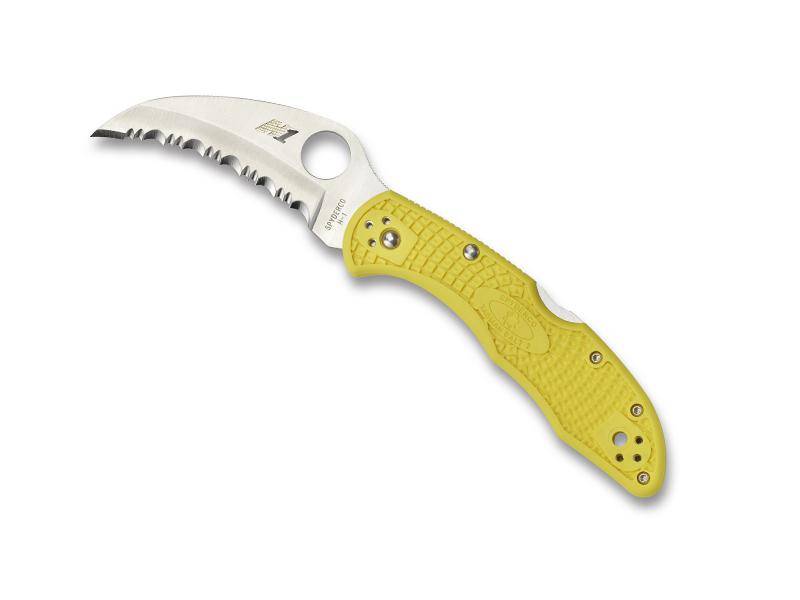 Spyderco Couteau Tasman Salt 2 - Jaune à dents