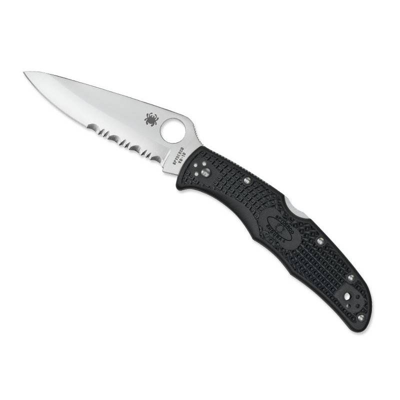 Spyderco Couteau Endura 4 - Noir semi-dentée