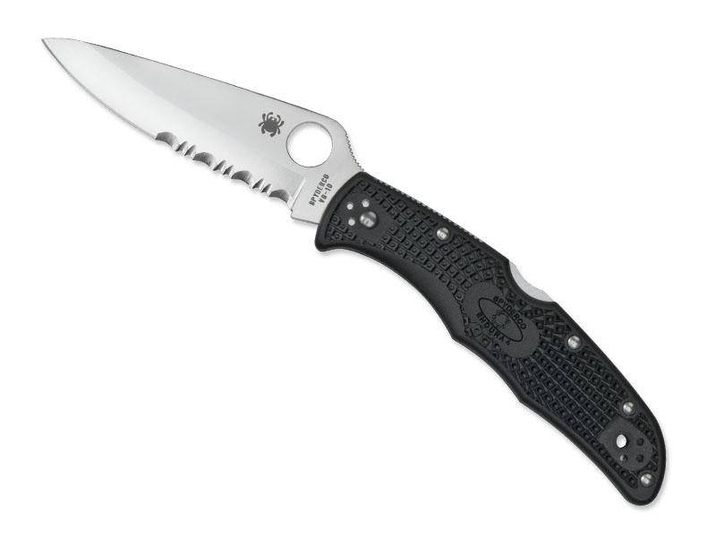 Spyderco Couteau Endura 4 - Noir semi-dentée