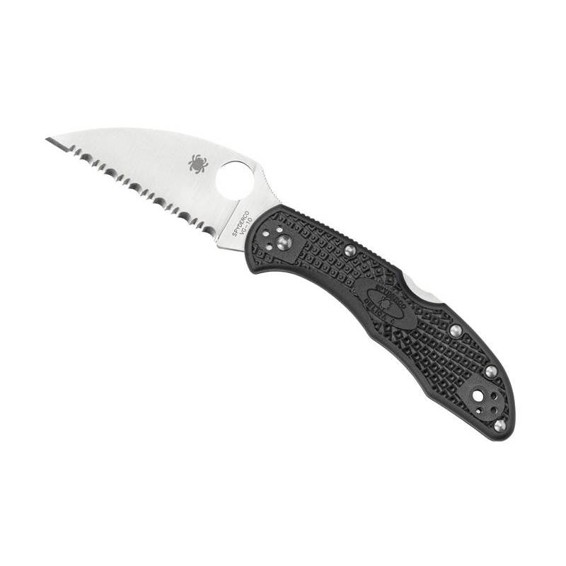 Spyderco Couteau Delica 4 Wharncliffe - Noir à dents