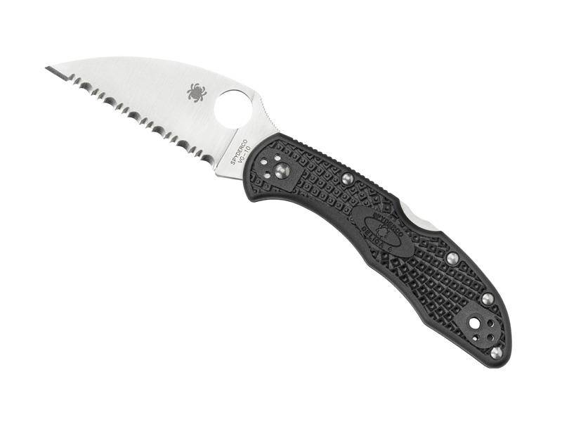 Spyderco Couteau Delica 4 Wharncliffe - Noir à dents