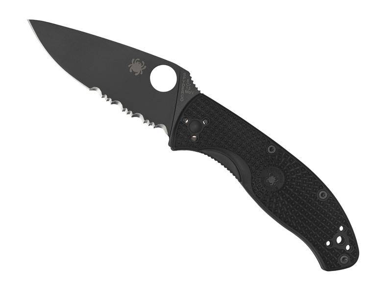 Spyderco Couteau Tenacious - Tout Noir semi-dentée