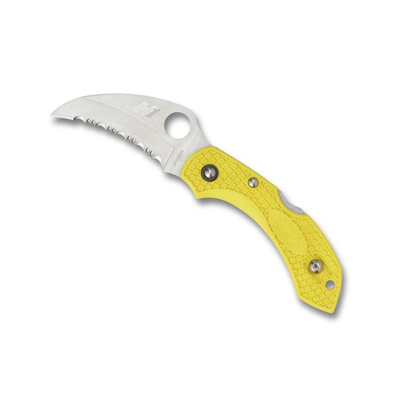 Spyderco Couteau Dragonfly 2 Salt Hawkbill - Jaune à dents