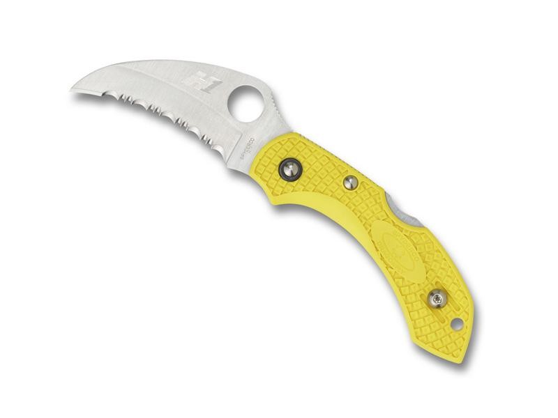Spyderco Couteau Dragonfly 2 Salt Hawkbill - Jaune à dents