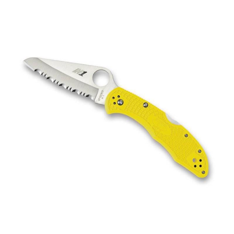Spyderco Couteau Salt 2 - Jaune à dents