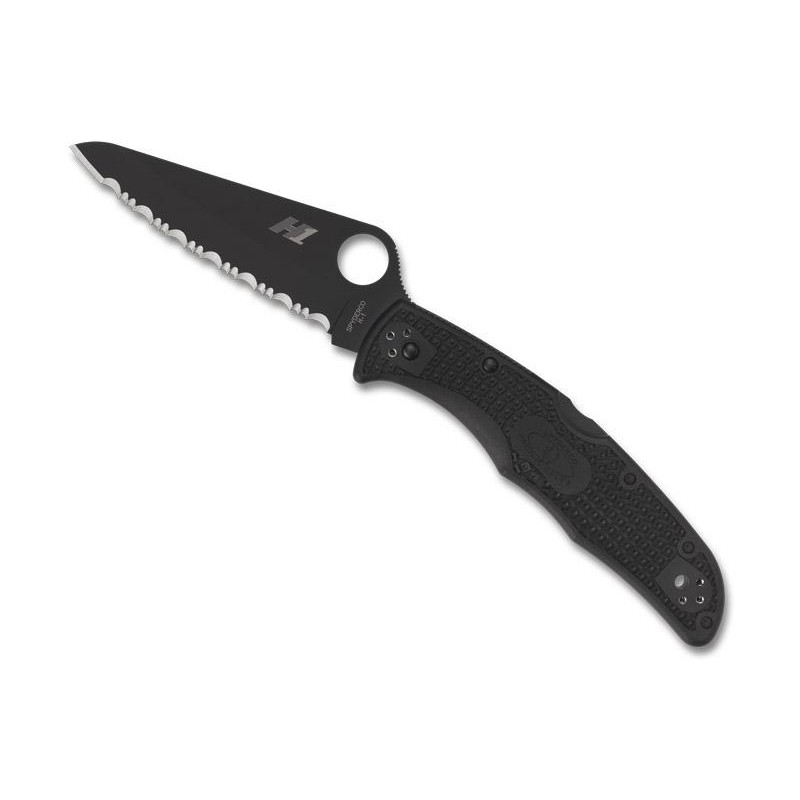 Spyderco Couteau Pacific Salt 2 - Tout Noir à dents