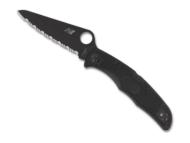 Spyderco Couteau Pacific Salt 2 - Tout Noir à dents