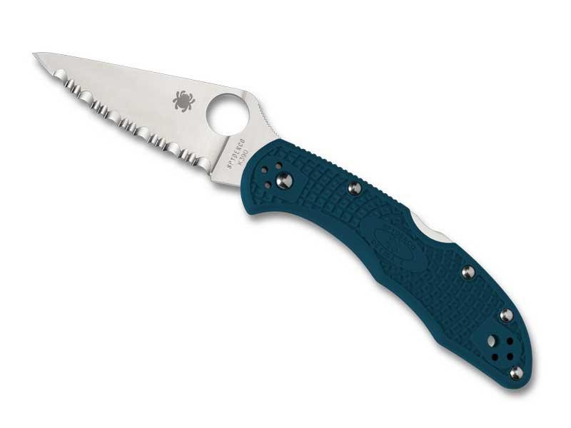 Spyderco Couteau Delica 4 K390 - Bleu à dents