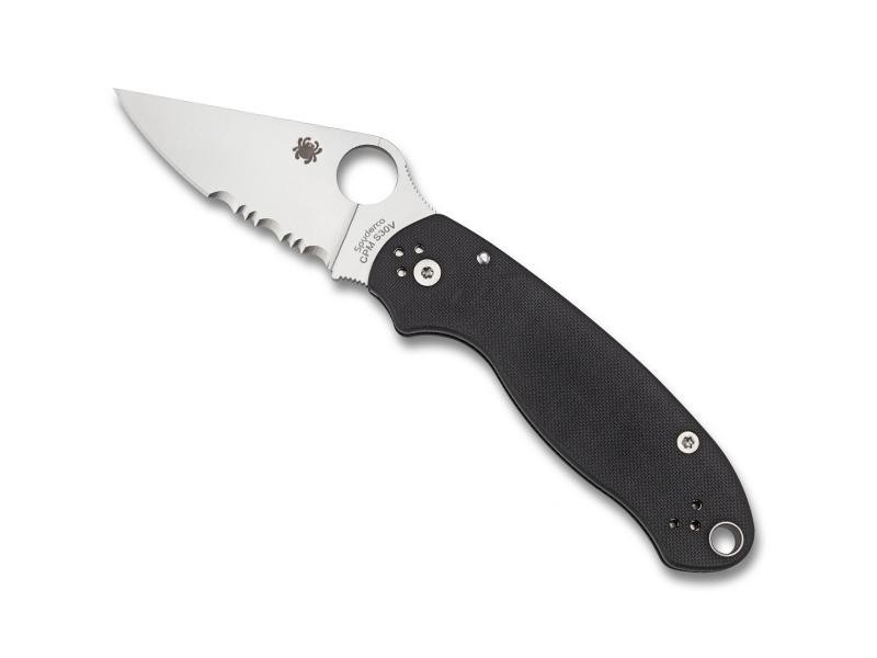 Spyderco Couteau PARA 3 G10 Noir Semi-dentée