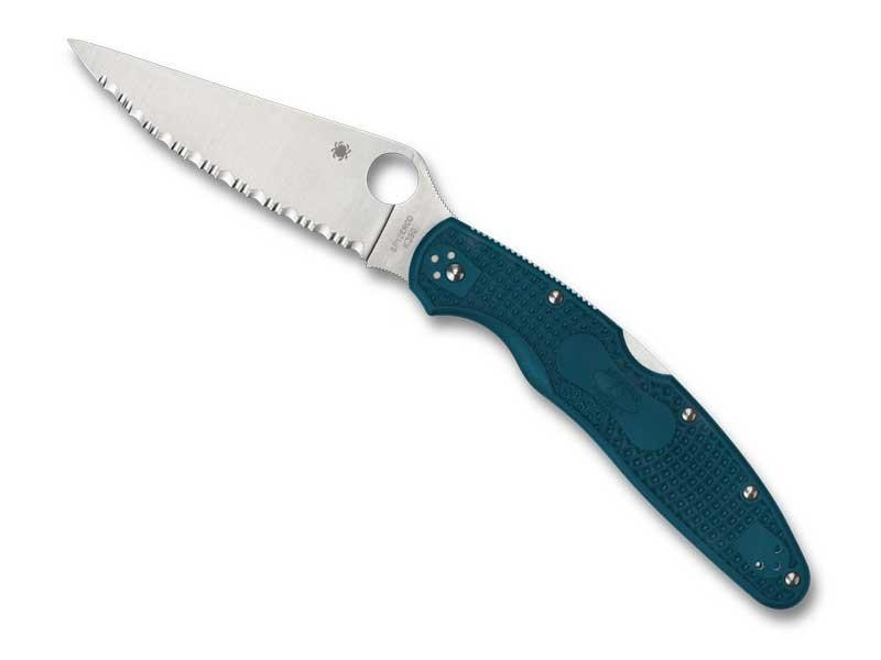 Spyderco Couteau POLICE 4 K390 Bleu à dents