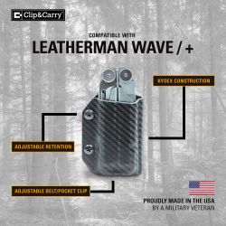 Clip & Carry Etui Kydex pour pince Leatherman Wave & Wave+ - Noir - Image 3