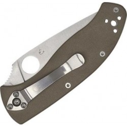 Spyderco Couteau Tenacious G10 Marron Semi-dentee - Image 2