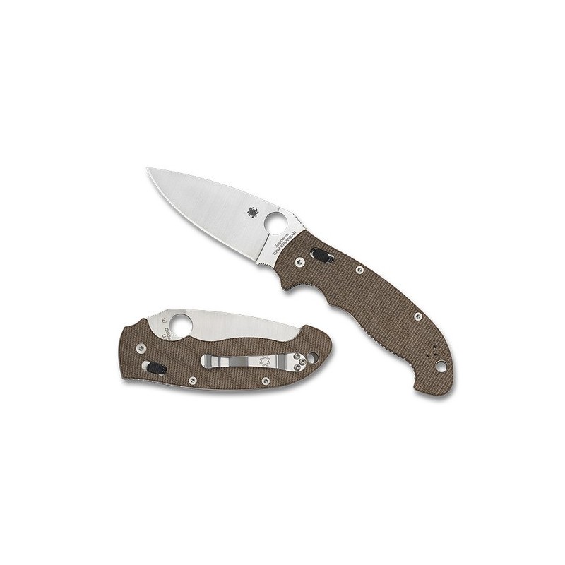 Spyderco Couteau Manix 2 Xl Micarta Brun Cru-wear