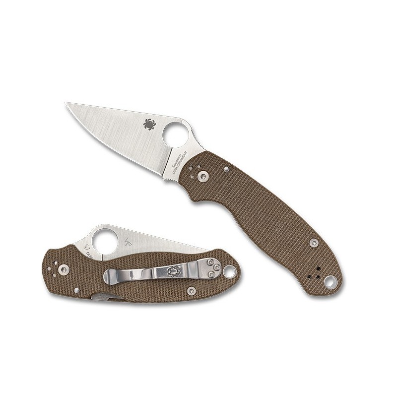 Spyderco Couteau Para 3 Micarta Brun Cru-wear