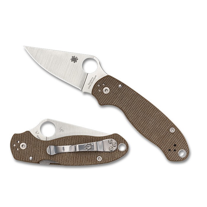 Spyderco Couteau Para 3 Micarta Brun Cru-wear