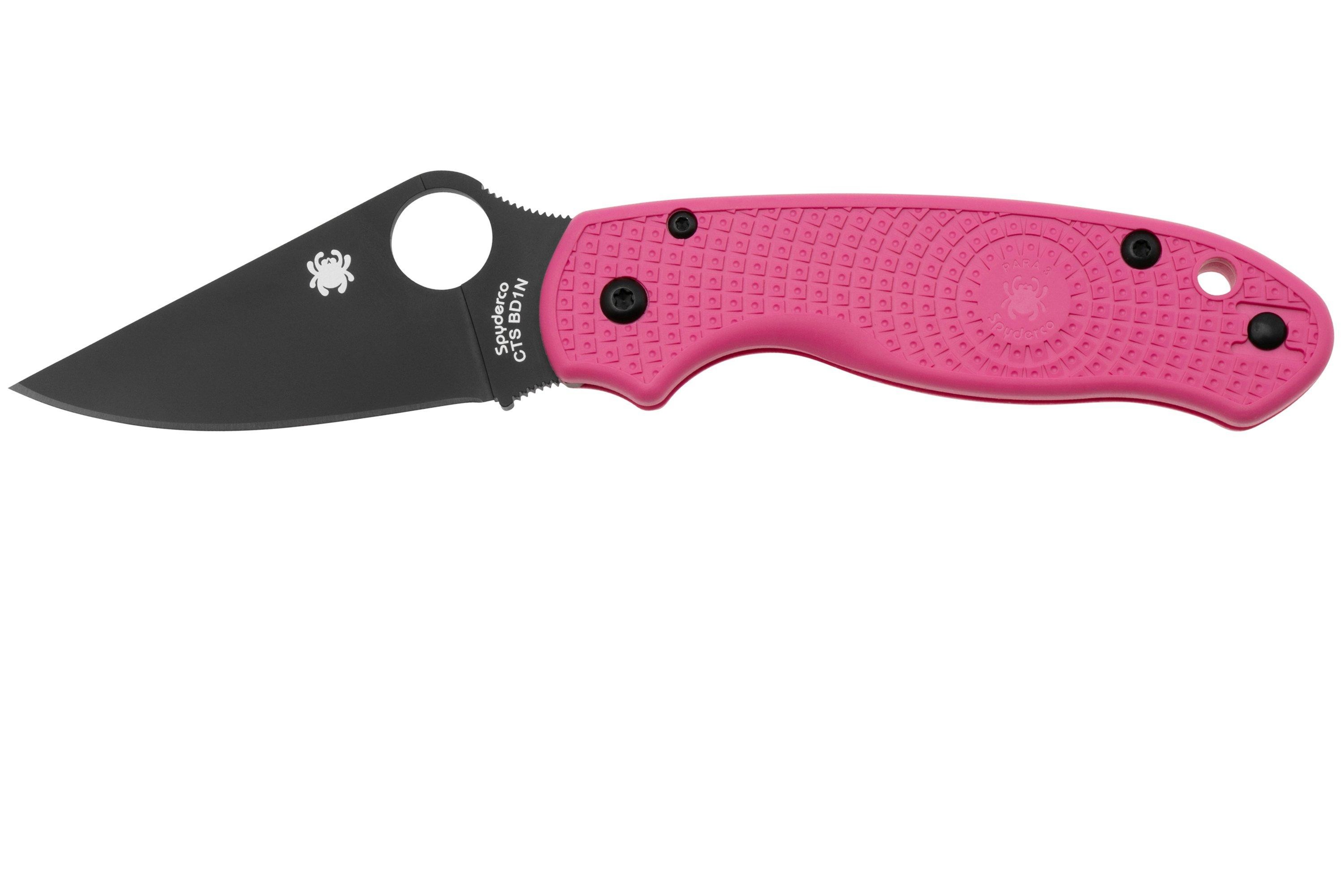Spyderco Couteau Para 3 Rose Lame Noire