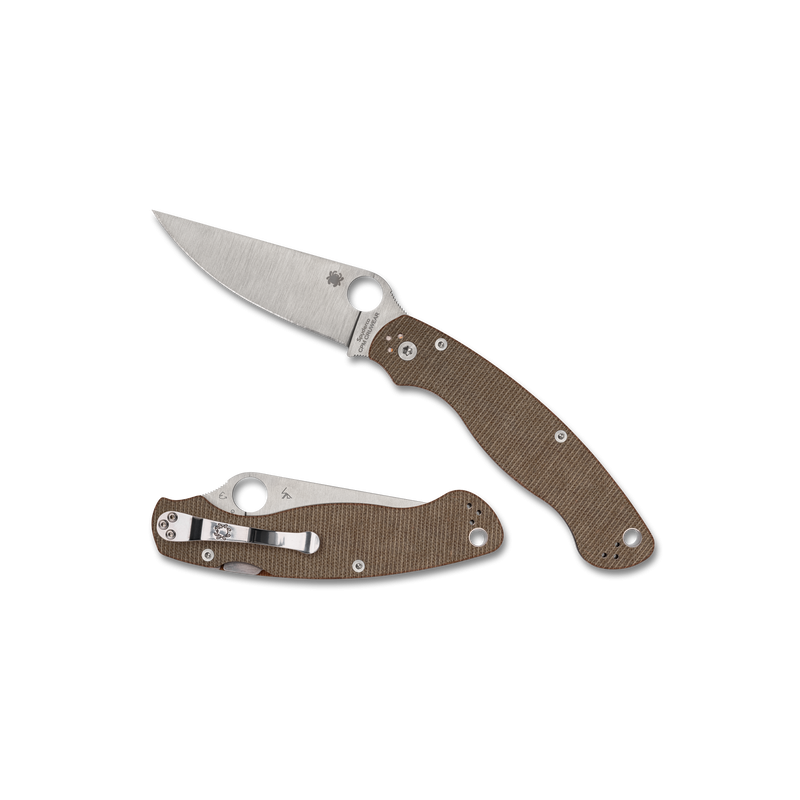 Spyderco Couteau Military 2 Micarta Brun Cru-wear