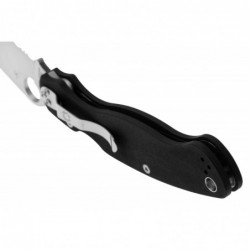 Spyderco Couteau Military 2 G10 Noir Semi-dentee - Image 4