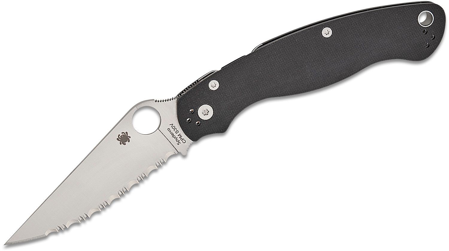 Spyderco Couteau Military 2 G10 Noir A Dents