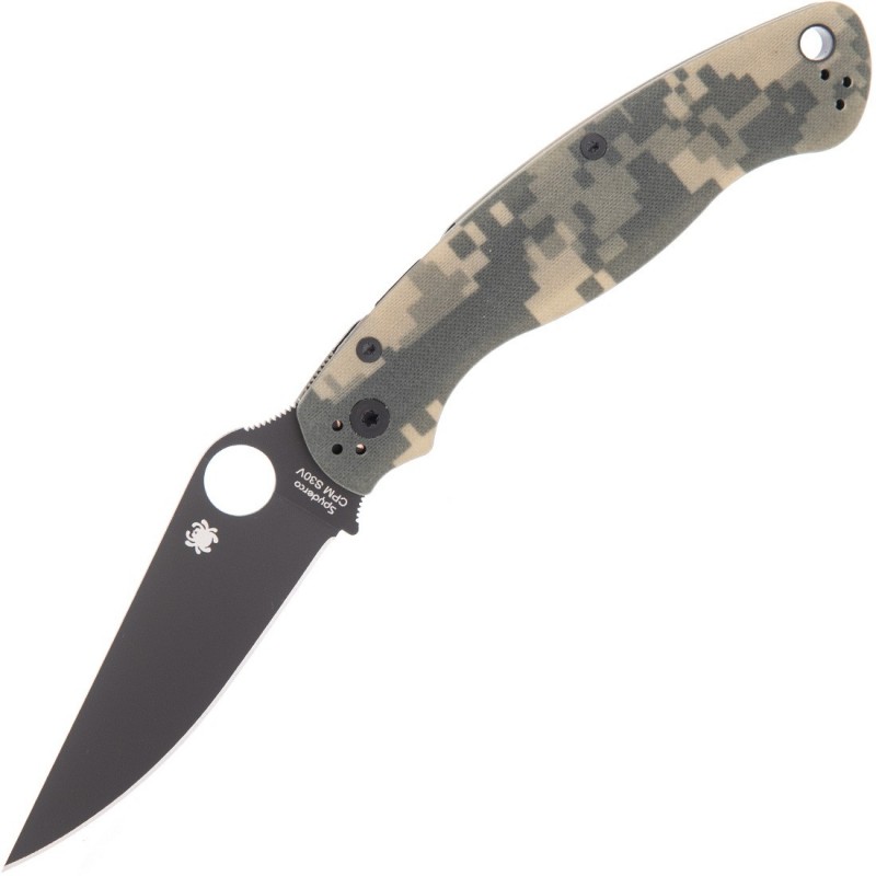 Spyderco Couteau Military 2 G10 Camo Lame Noire
