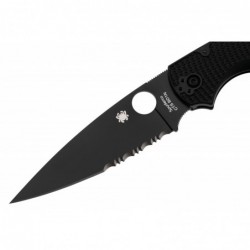 Spyderco Couteau Native Chief Tout Noir Semi-dentee - Image 3