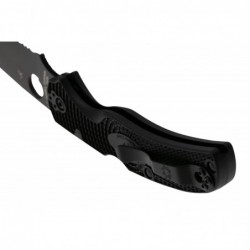 Spyderco Couteau Native Chief Tout Noir Semi-dentee - Image 4