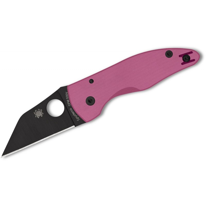 Spyderco Couteau SPYDERO MICROJIMBO G10 rose lame noire SPRINT