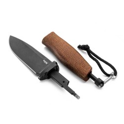 Lionsteel Poignard acha micarta naturel lame noire - Image 3