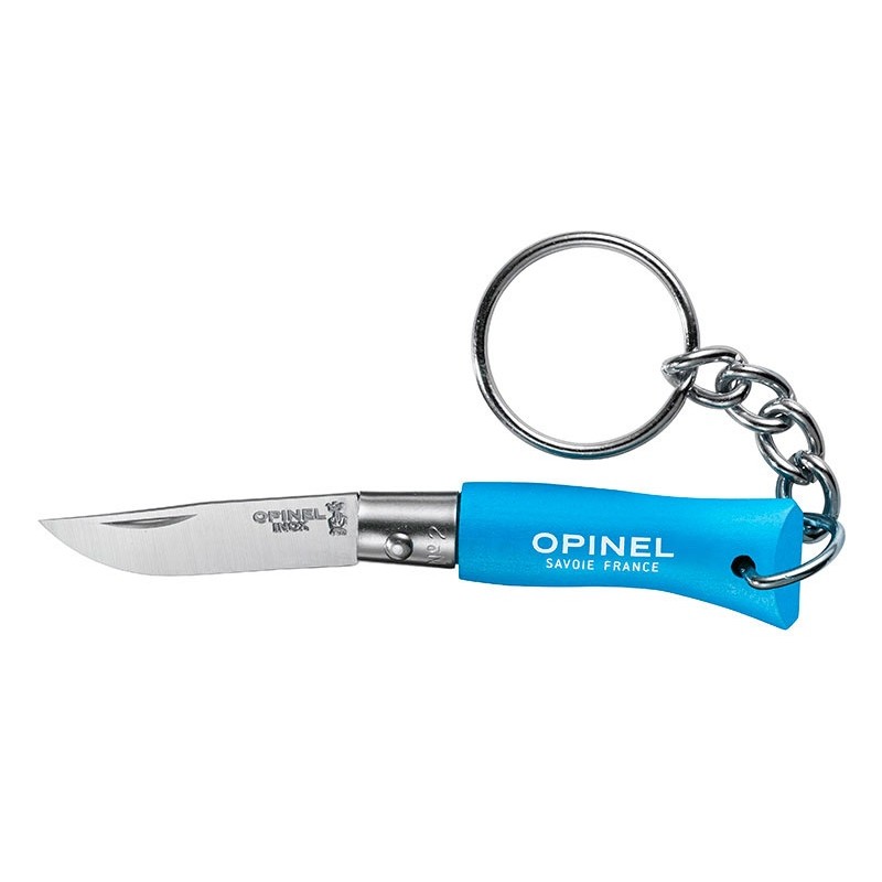 Opinel Porte-clés N°02 Inox - Bleu/cyan