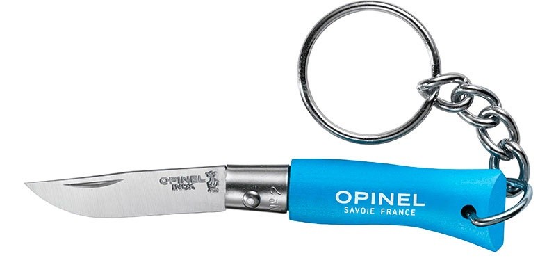 Opinel Porte-clés N°02 Inox - Bleu/cyan