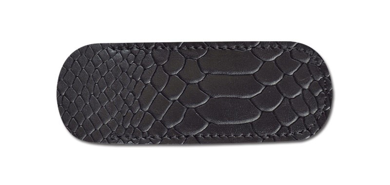 Pielcu Etui fleur de Cuir serpent noir