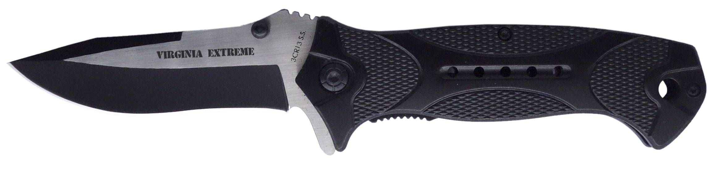 Virginia Extreme Couteau TITANO lame noire 9 cm