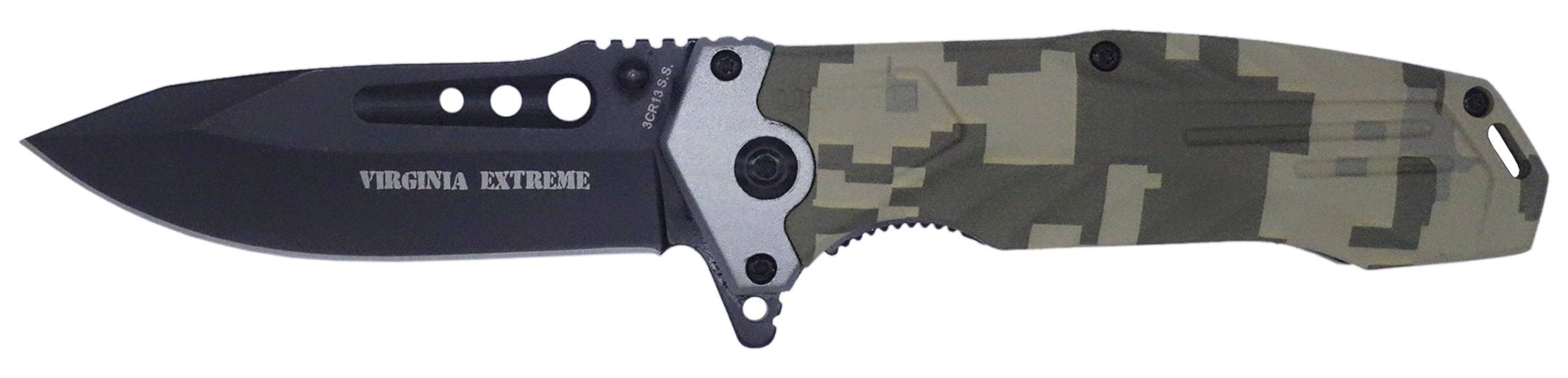 Virginia Extreme Couteau MARTE lame noire 9 cm