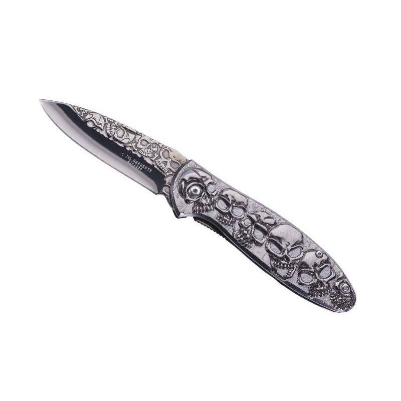Herbertz COUTEAU HERBERTZ TETE DE MORT TOUT INOX 11,5 CM